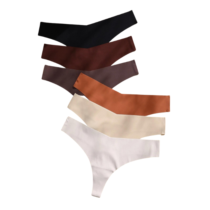 6 piece no panty line multicolour thongs