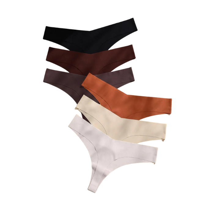 6 piece no panty line multicolour thongs