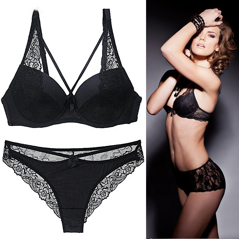 Latest Design Secy Charming Lace Bra Briefs Set