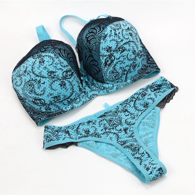 Plus Size Women Bra & Panty Set