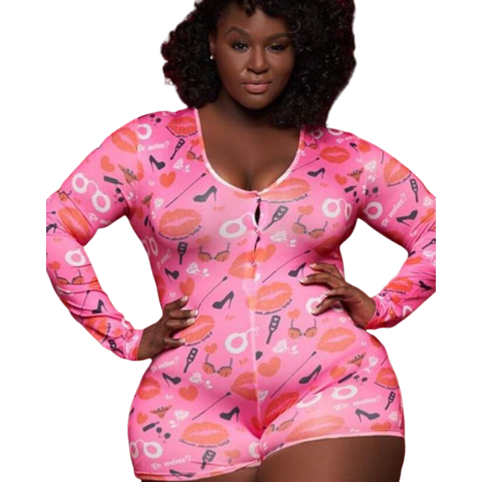 Elements print Sexy Homewear One-piece Pajamas