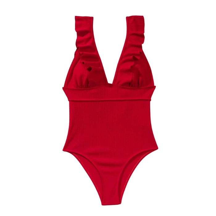 Ruffle Trim 1-Piece Swimwear