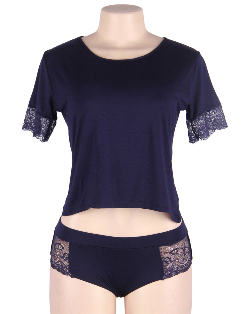 Dark Blue Sexy Fashion Cotton High Quality Pajama Set